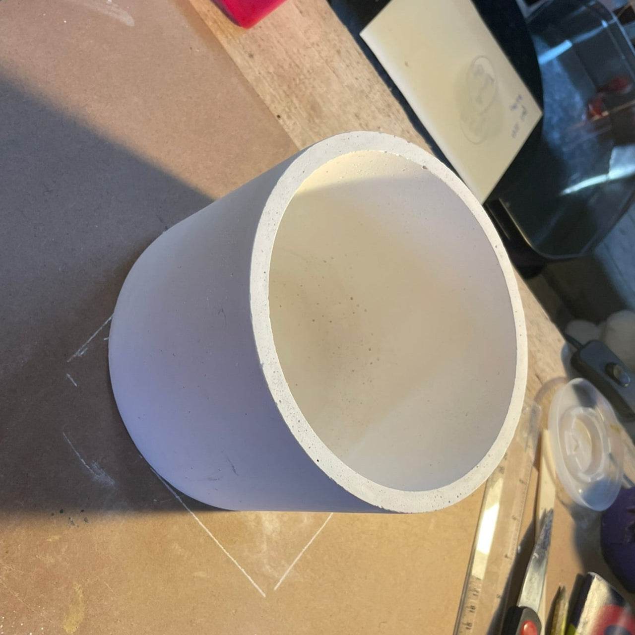 Concrete Cement Round Pot 20cm x 16.5cm. - Potsforfun