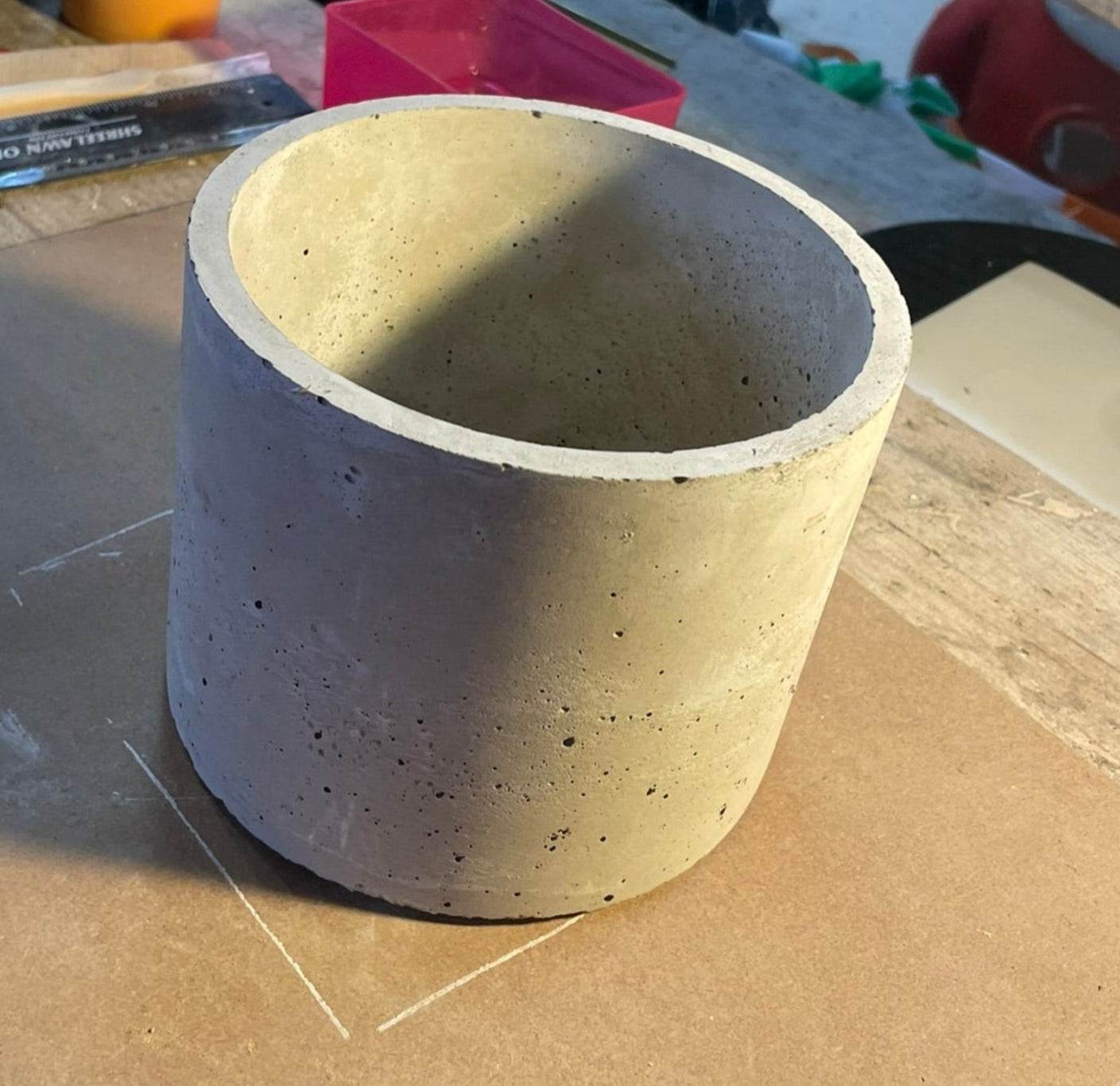 Concrete Cement Round Pot 20cm x 16.5cm. - Potsforfun