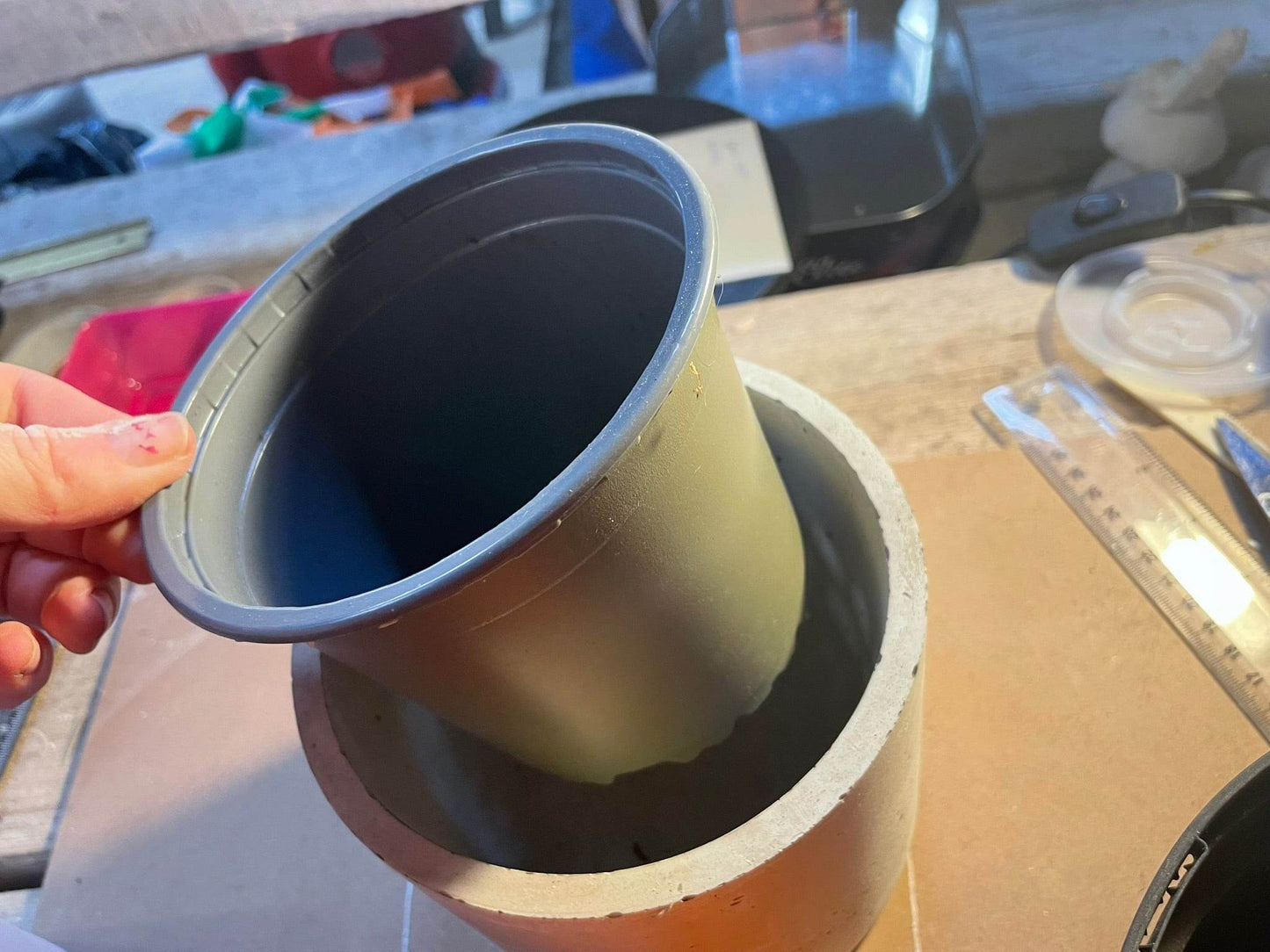 Concrete Cement Round Pot 20cm x 16.5cm. - Potsforfun
