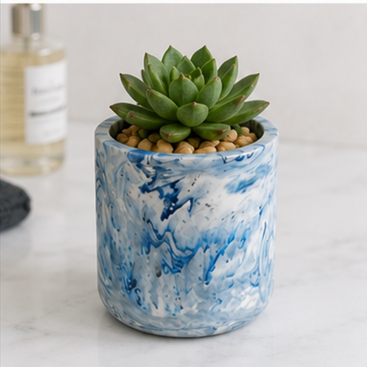 Marble Swirl Small Plant Pot