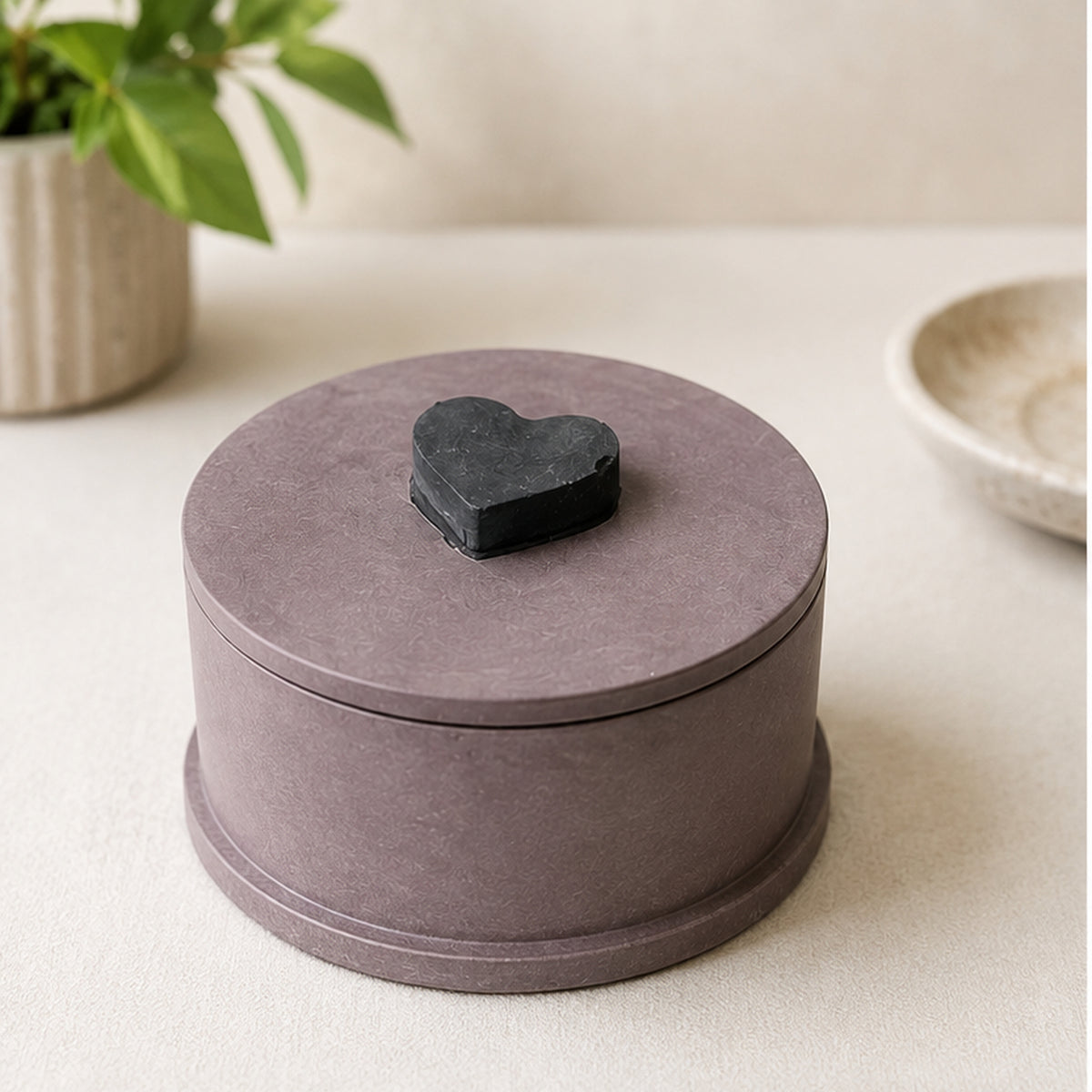 Round Handmade Jewellery Box with Lid