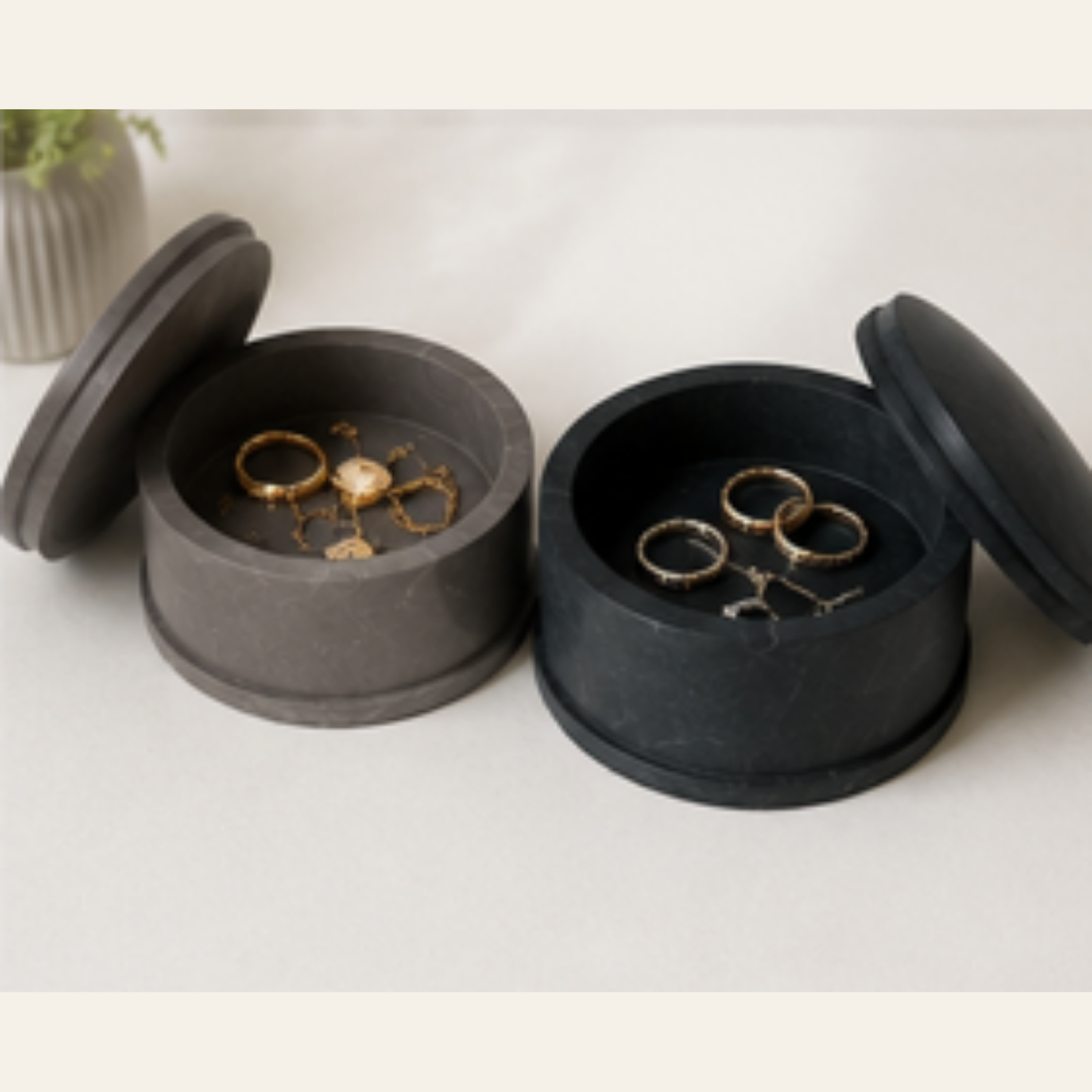 Round Handmade Jewellery Box with Lid