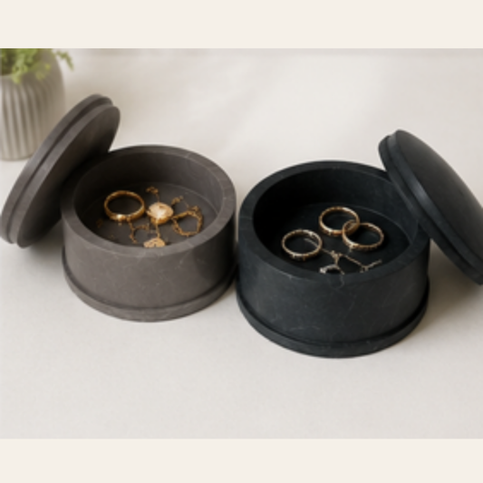 Round Handmade Jewellery Box with Lid