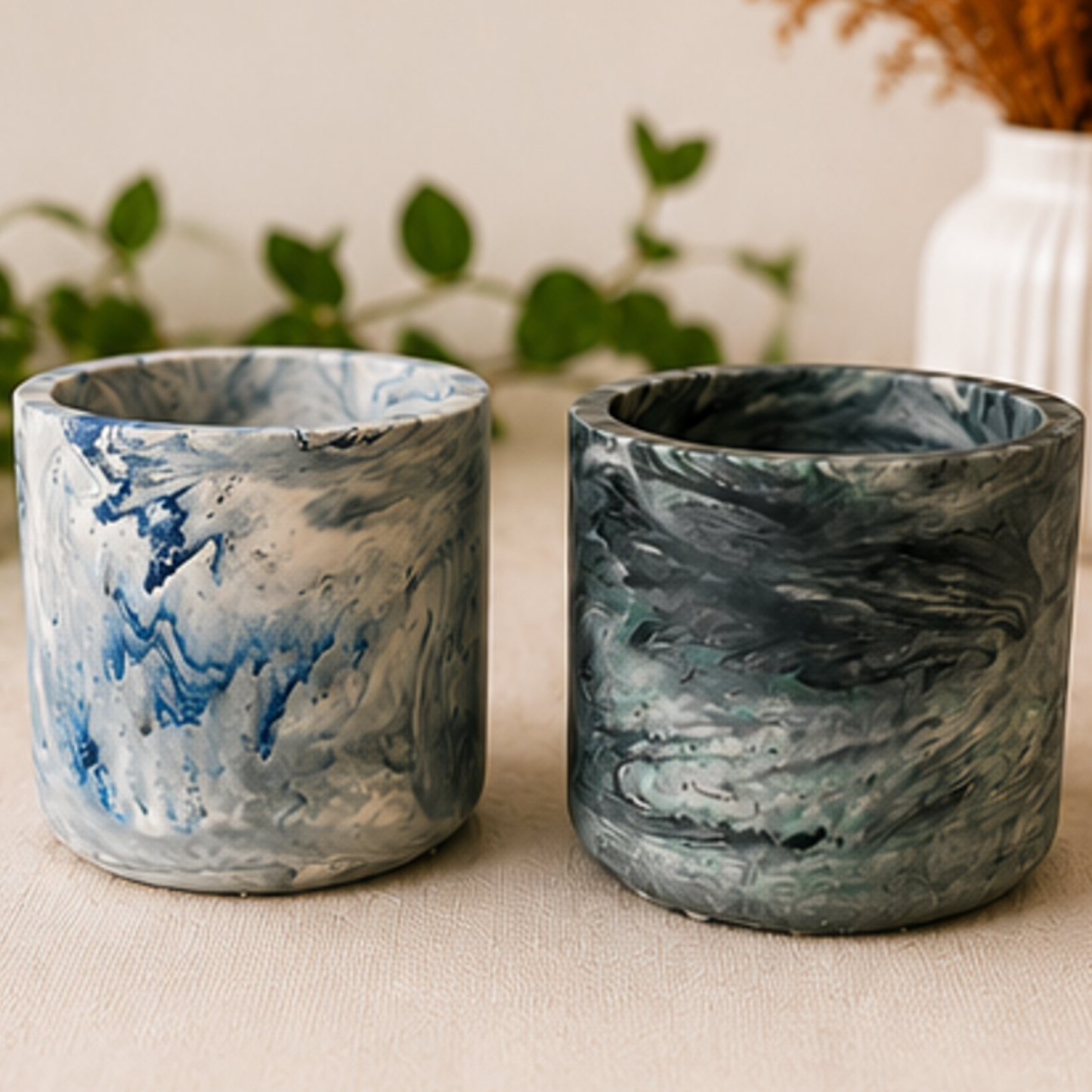 Marble Swirl Small Plant Pot