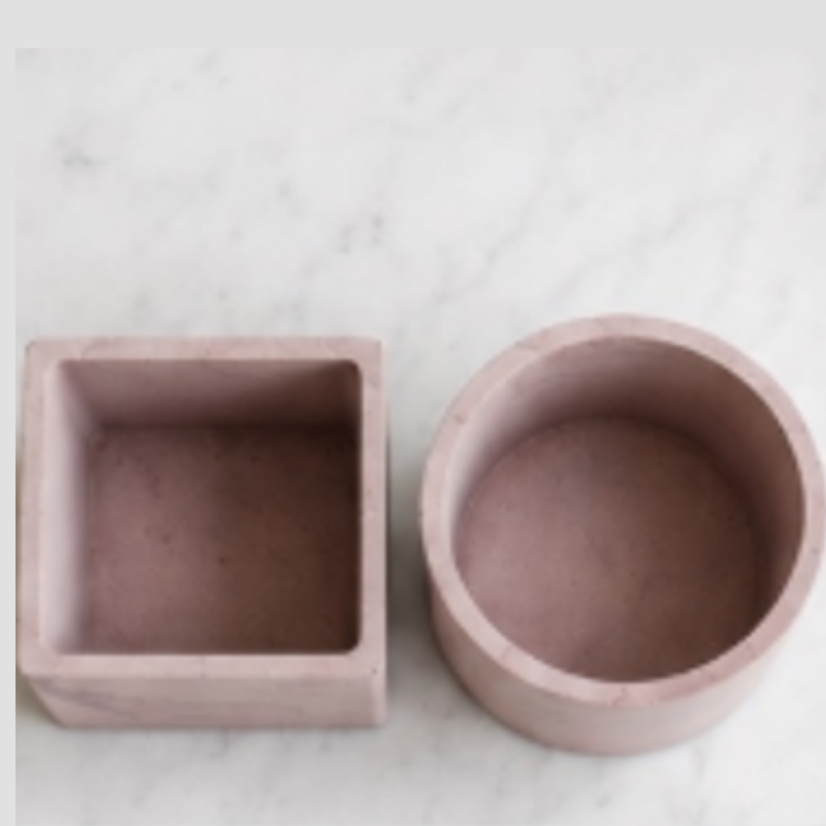 Dusty Pink Marble Plant Pot Set (Set of 2)