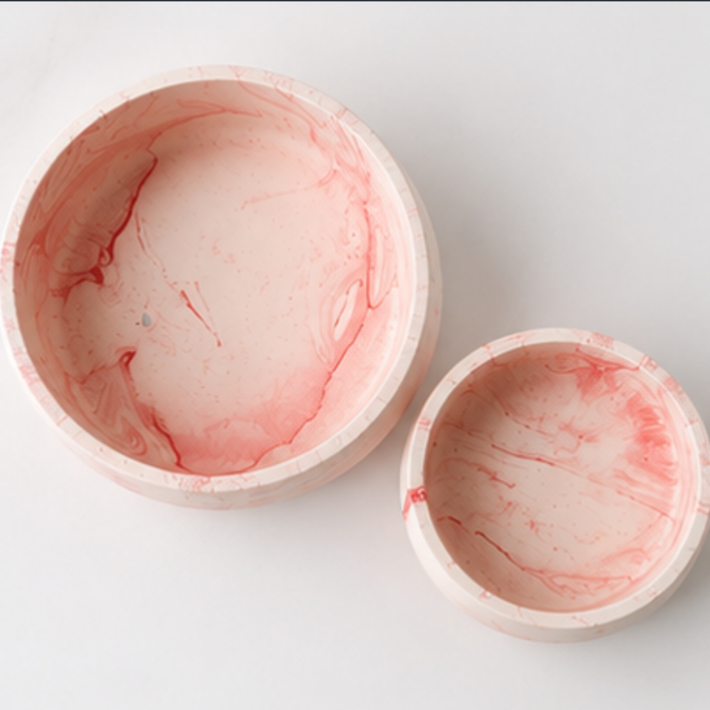 Pink Marble Decorative Bowl Set