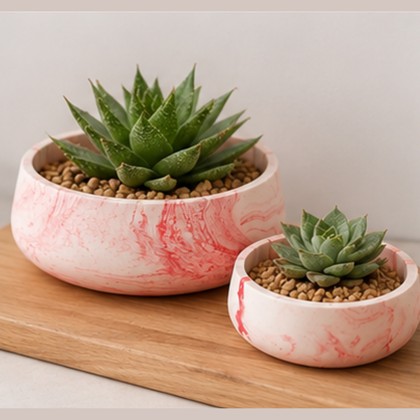 Pink Marble Decorative Bowl Set