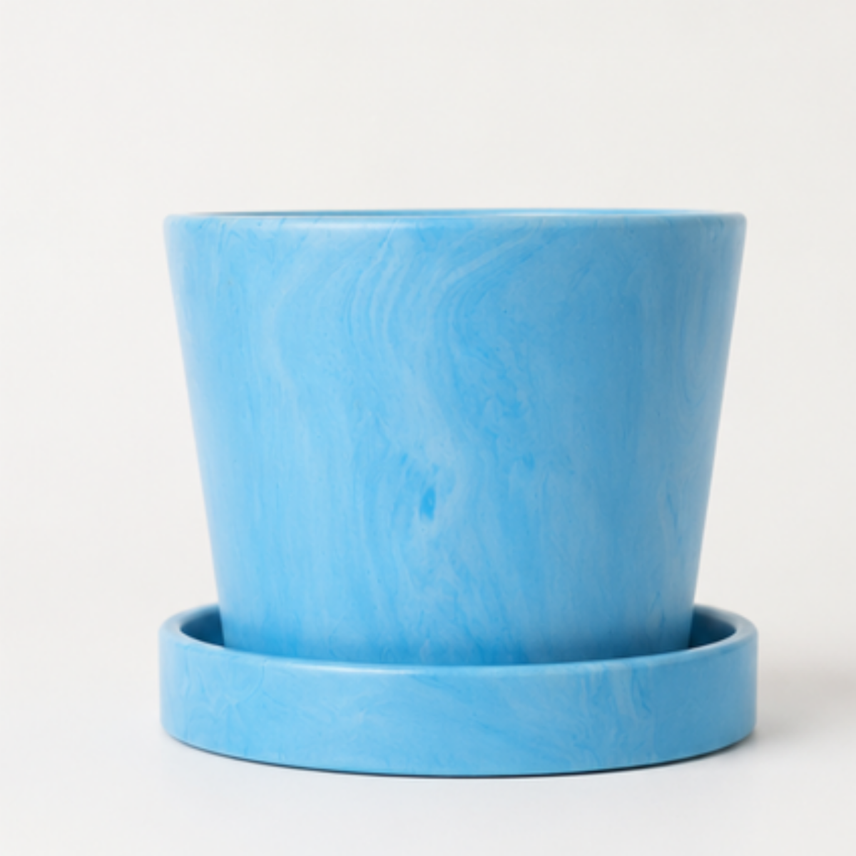 Matte Round Ceramic Planter with Saucer